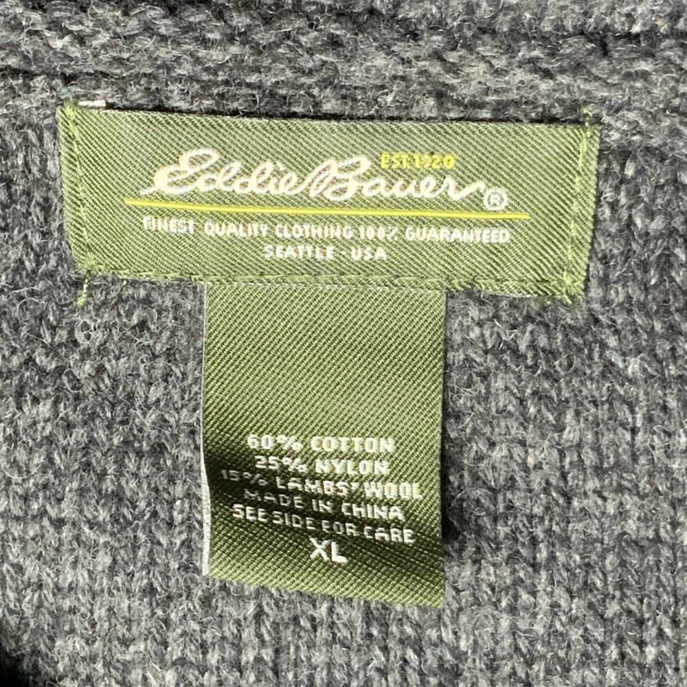Eddie Bauer Gray Toggle Cardigan Sweater XL - Picture 6 of 13